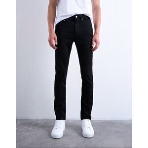 Topman Stretch Skinny Fit Jeans Dark Wash Denim Black NWT Mens 36 x 32